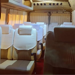 14 seater luxury tempo traveller rentals in bangalore recliner seats