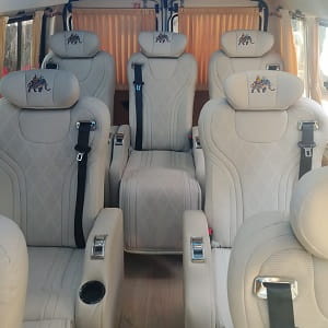 8 seater luxury tempo traveller rentals in bangalore interior