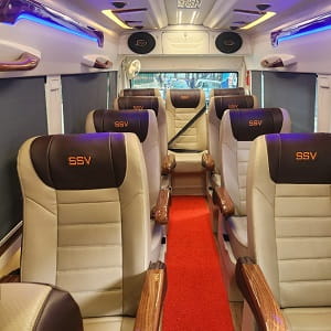 9 seater luxury tempo traveller rentals in bangalore price per km