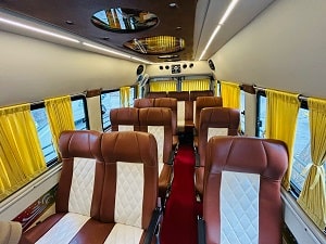 bird view of tempo traveller