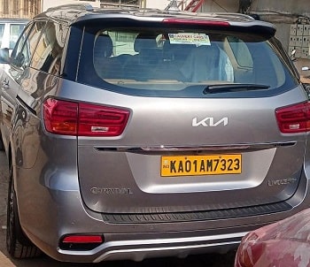 kia carnival for rent in bangalore airport